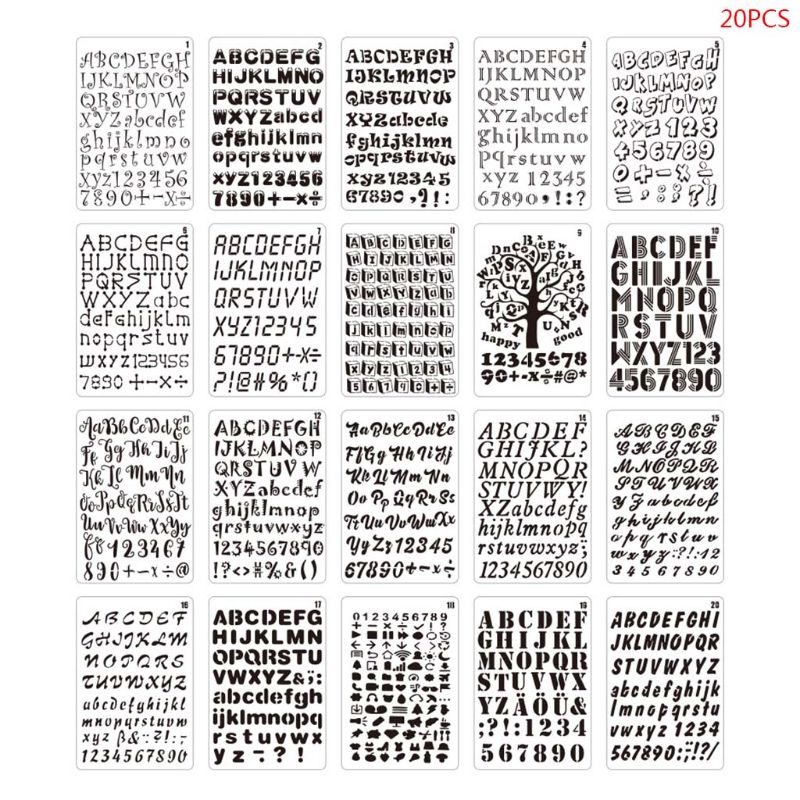 Photography Font - 20 шт./набор, трафареты с буквами и