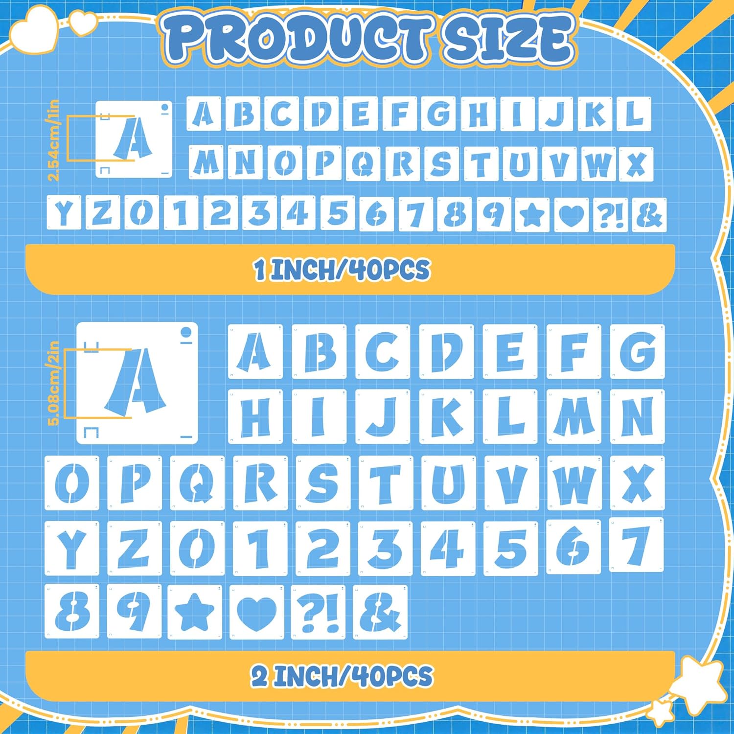 80 шт. многоразовых трафаретов – обзор и цена Photography Font