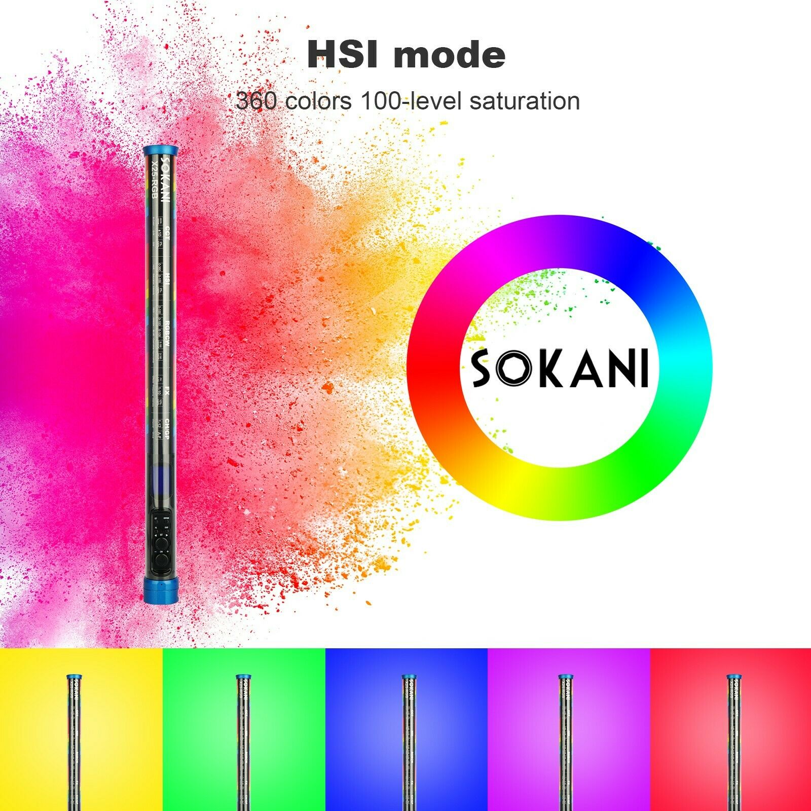 Sokani X25 RGB светодиодный св – обзор и цена Strobe Light Studio